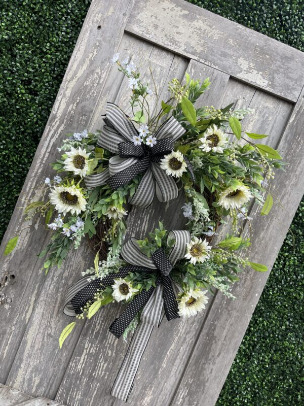 White Sunflower Wreath