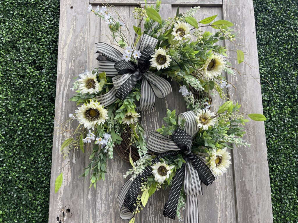White Sunflower Wreath