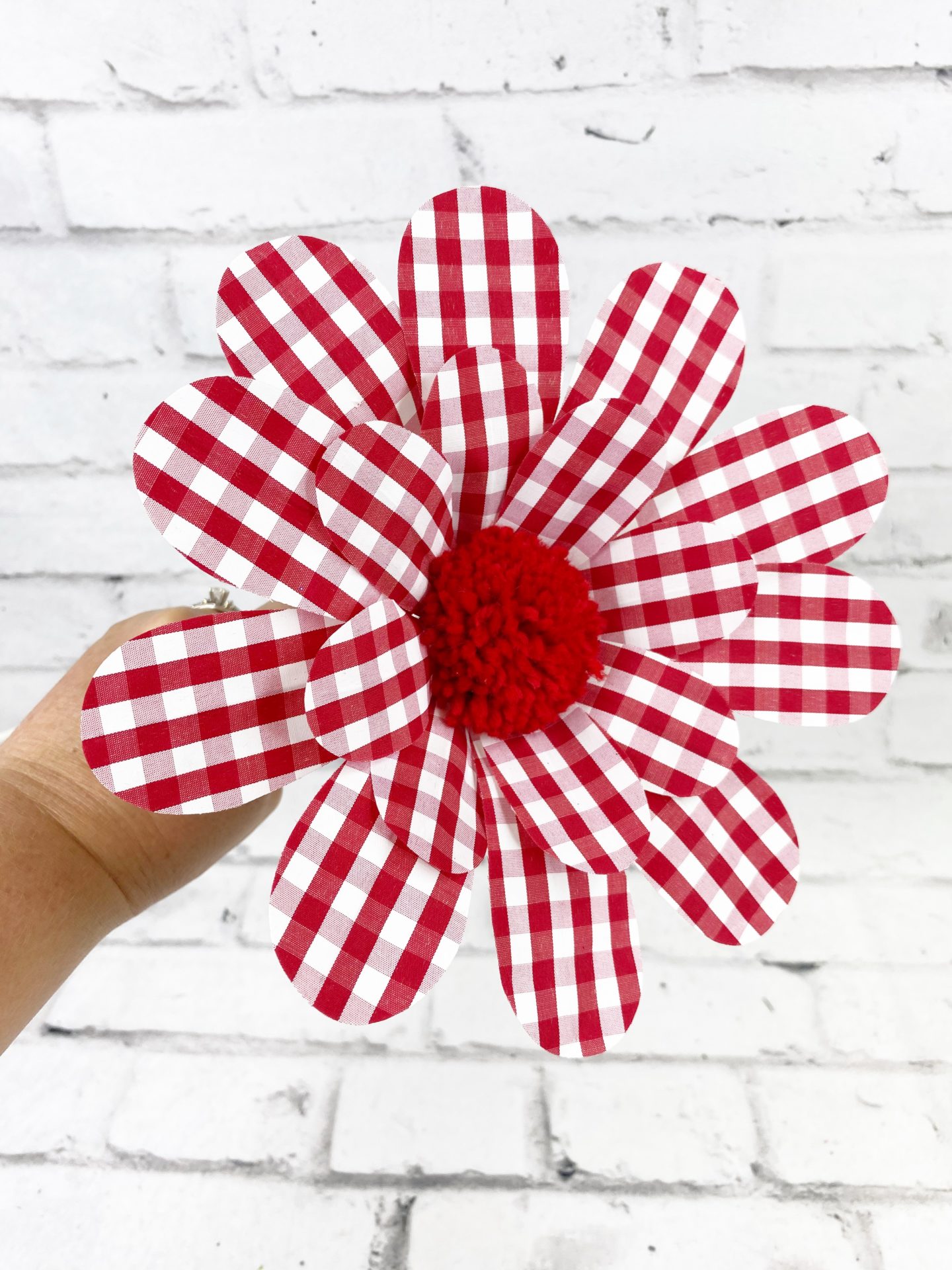 Red and White Gingham Sunflower Kelea's Florals