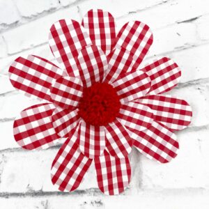 24in Red White Gingham Sunflower Stem 62815RD (4)