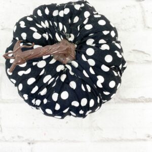 Black White Fabric Polkadot Pumpkin