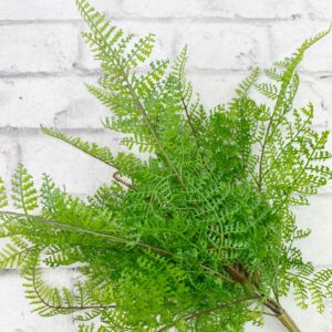 14 in Green Leather Fern Bush