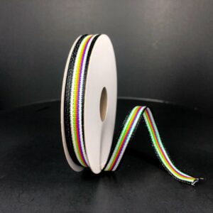 Wired Halloween Iridescent Stripe Ribbon