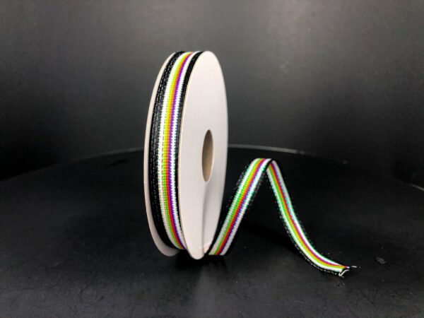 Wired Halloween Iridescent Stripe Ribbon
