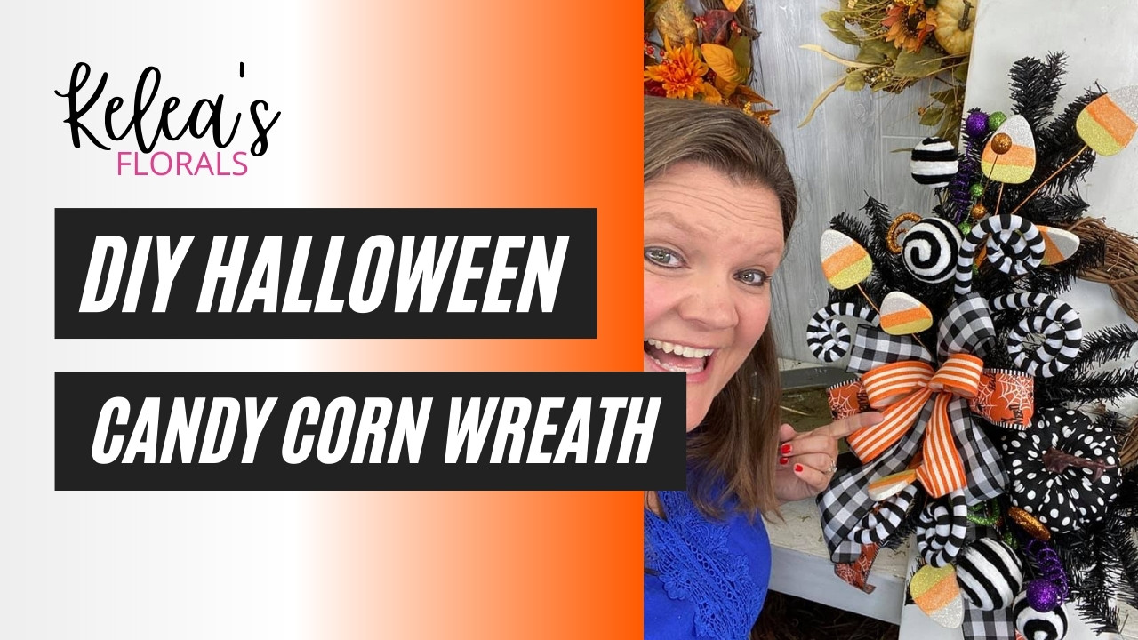 Easy Candy Corn Wreath for Halloween - Kelea's Florals