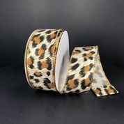 Metallic Linen Cheetah Ribbon