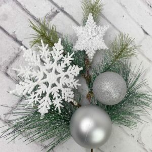 Silver Christmas Ball with Snow