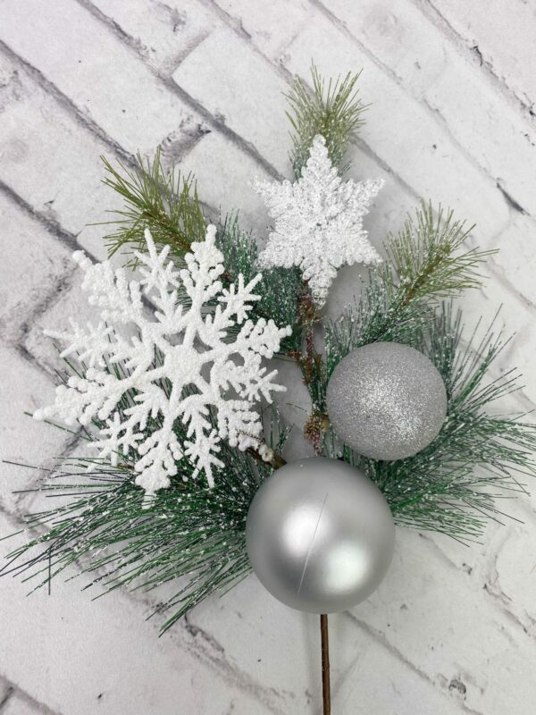 Silver Christmas Ball with Snow
