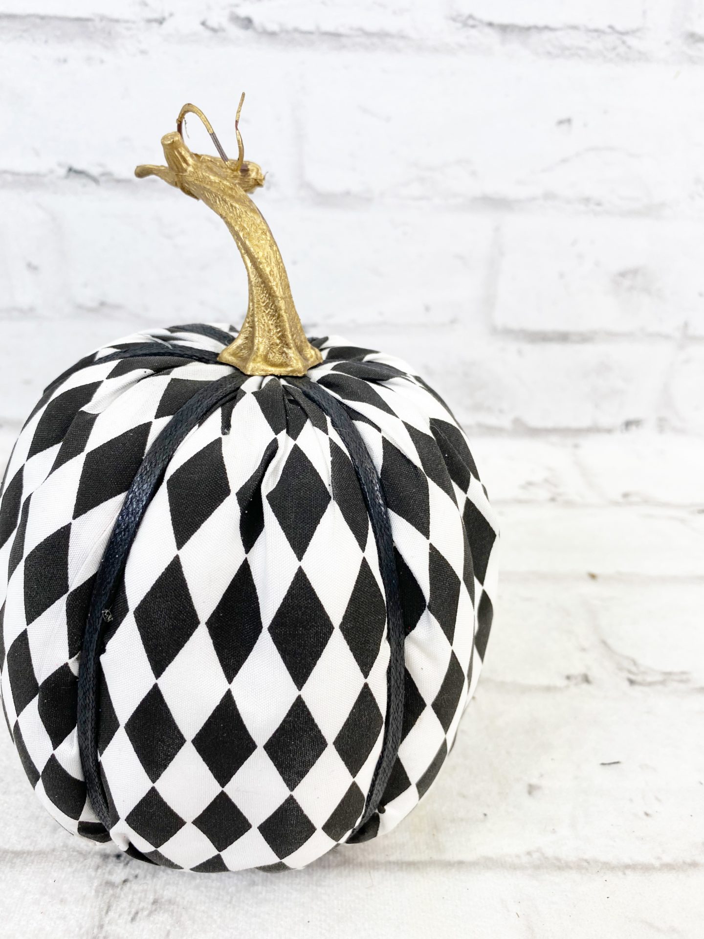 Black White Fabric Harlequin Pumpkin Kelea's Florals