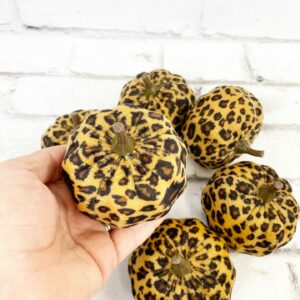 3 in dia x 6 Cheetah Fabric Pumpkins bag