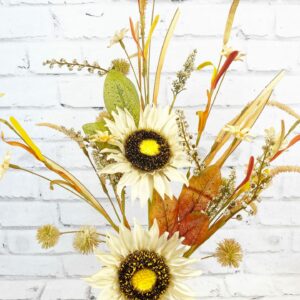 Beige Sunflower Pom Pom Stem