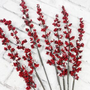 33 in Red Snow Berrys Stem