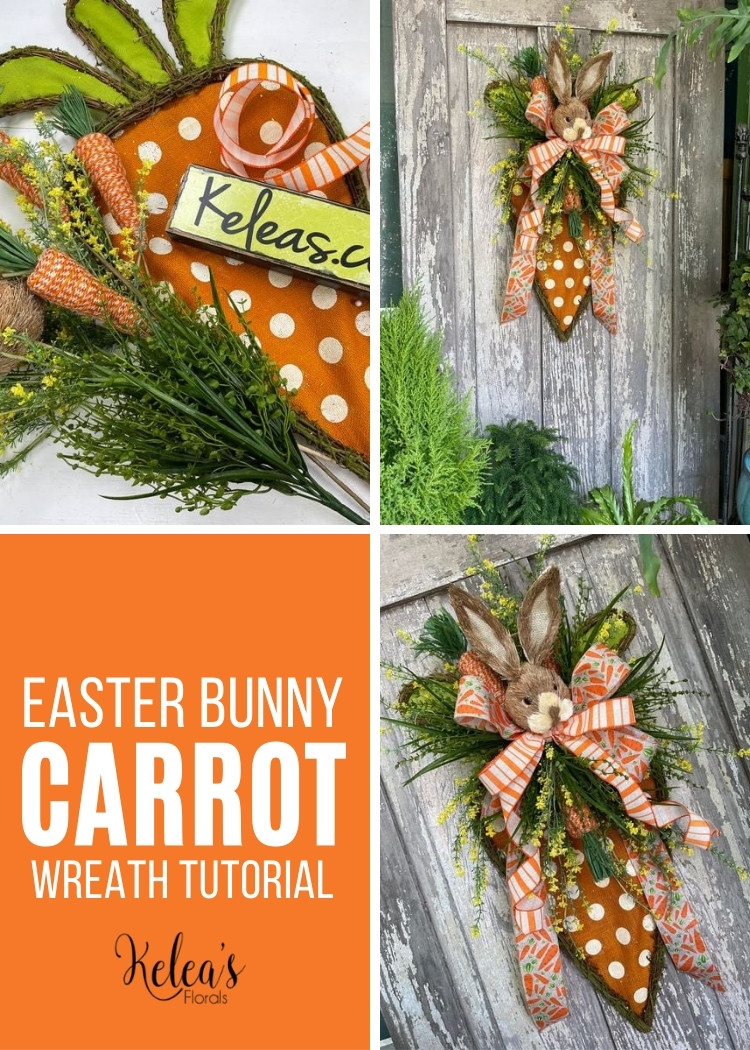 Easter Bunny Carrot Wreath Kelea's Florals
