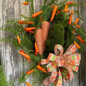 Orange Carrot Bunny Wreath