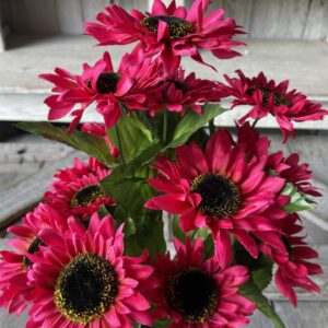 17 in Bright Pink Satin Sunflower Bush