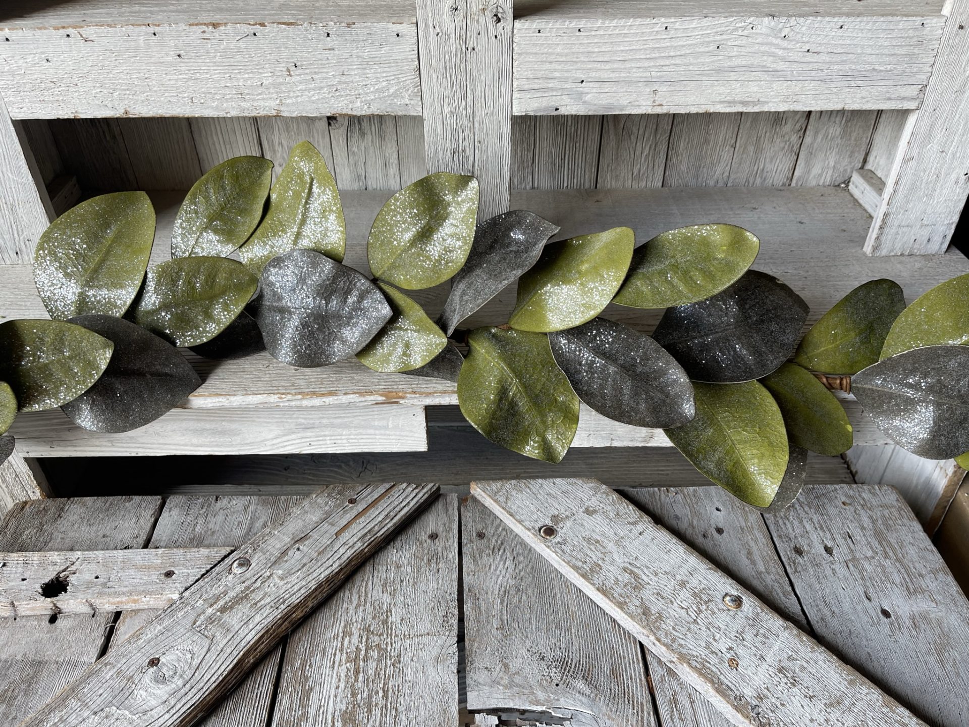 Glitter Magnolia Leaves Garland Kelea's Florals