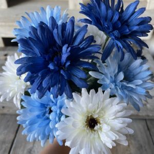 18in Blue Cream Gerber Daisy Bush