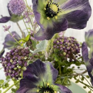 Purple Poppy Centerpiece upclose