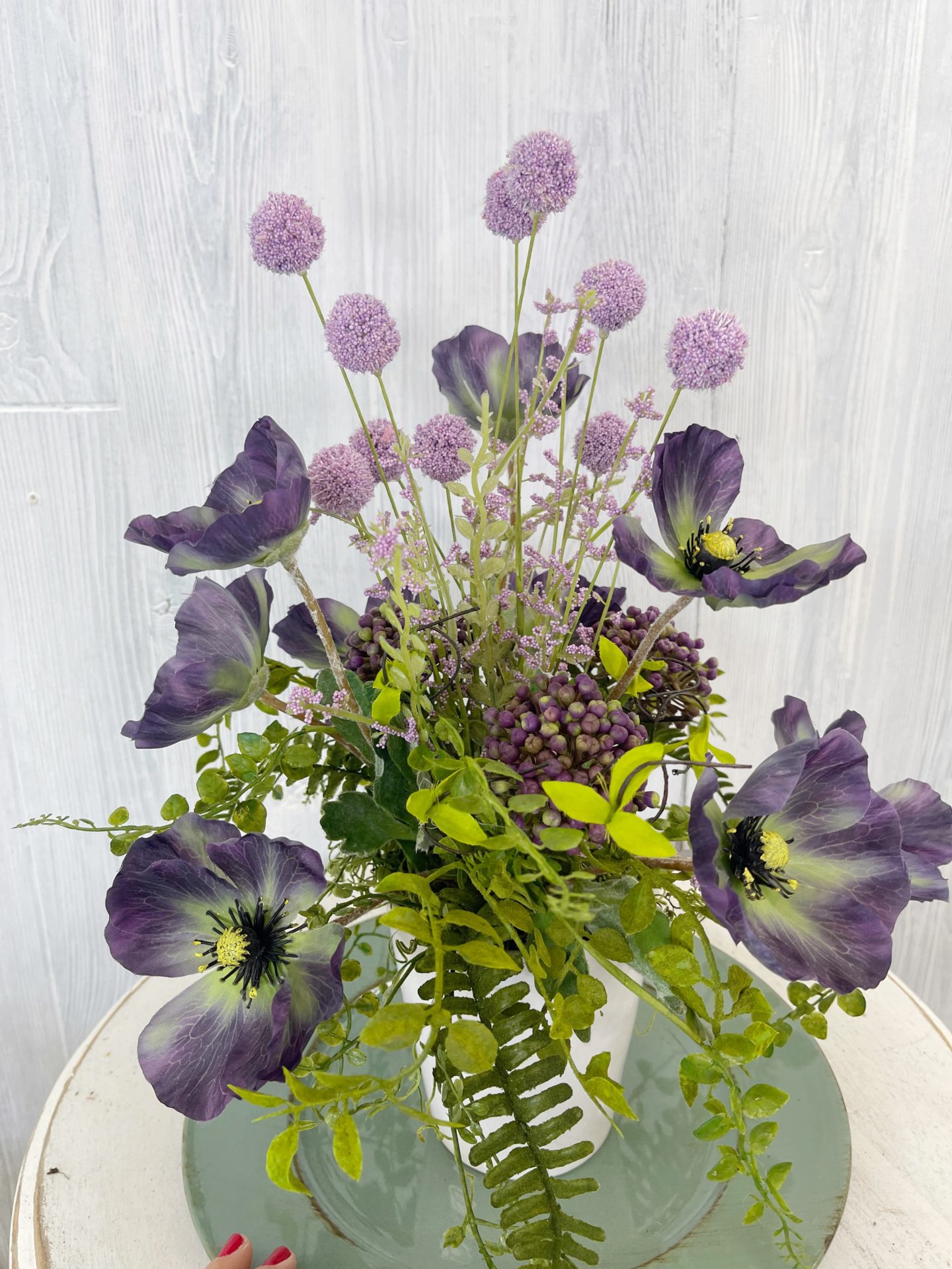 Purple Poppy Centerpiece for Paint Party Supply List Kelea's Florals