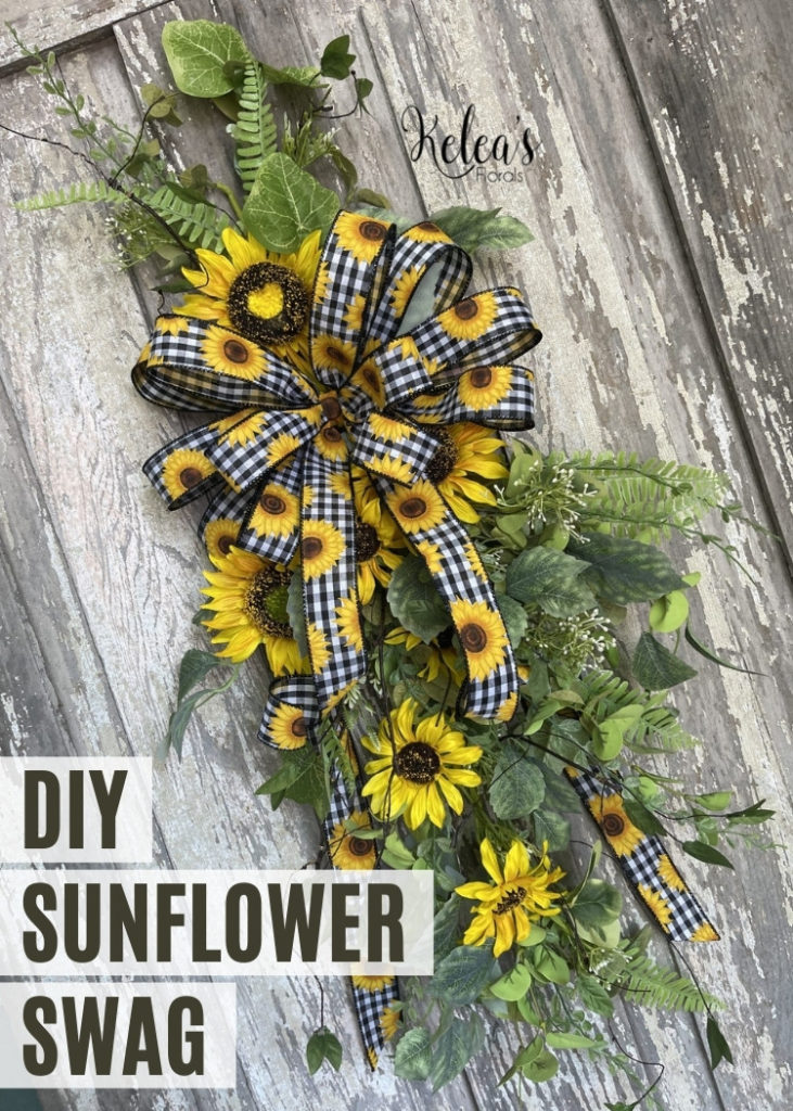 sunflower swag with decorative bow