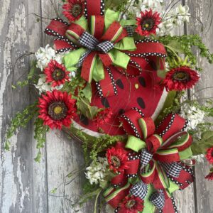 large two bow watermelon Wreath