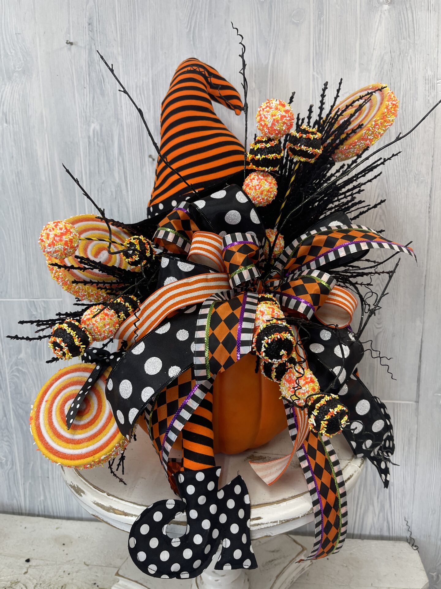 KDS Tutorial Large Pumpkin Witch Centerpiece Supply List - Kelea's Florals