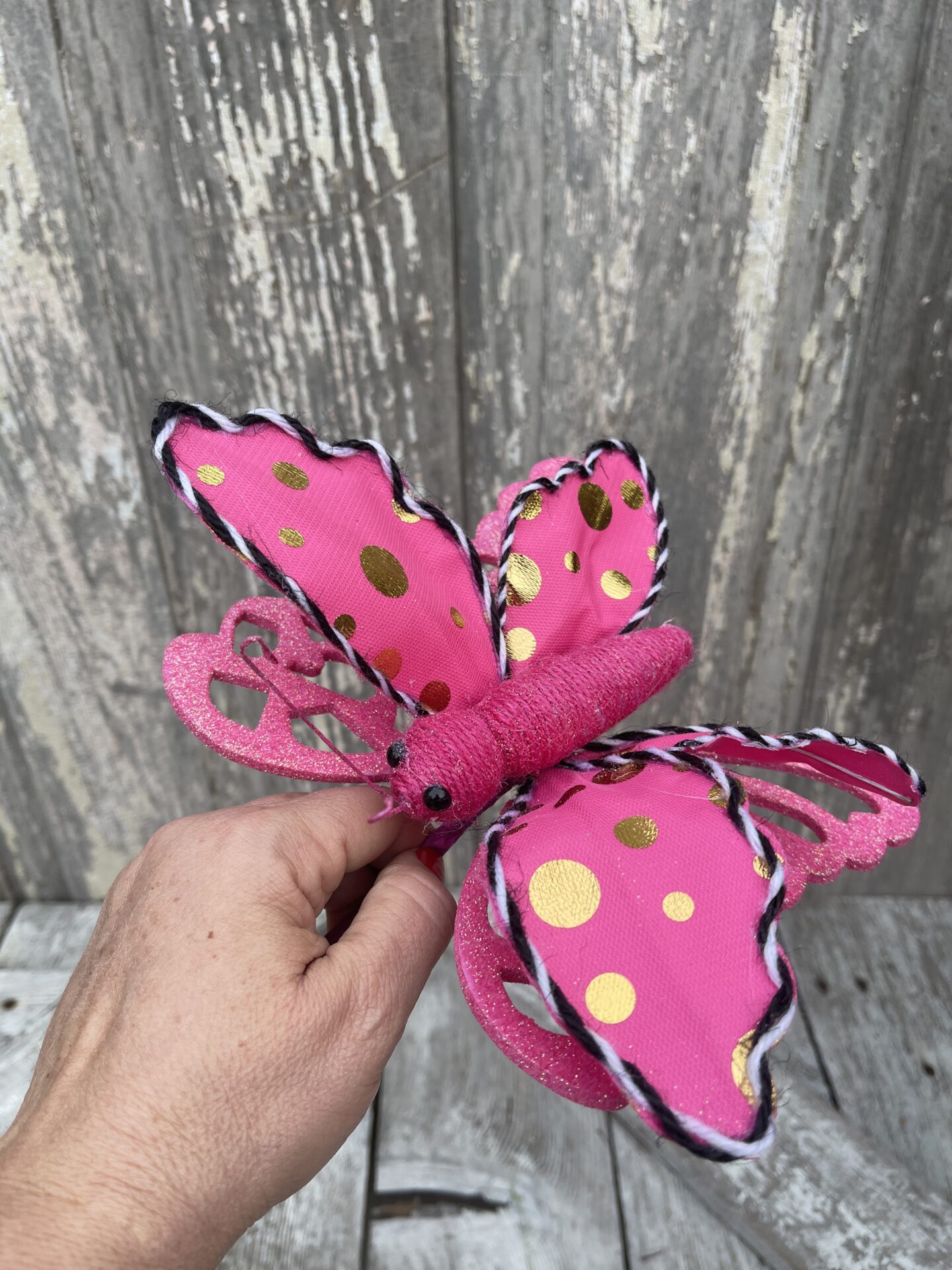 Dark Pink Polkadot Butterfly Pick Kelea's Florals