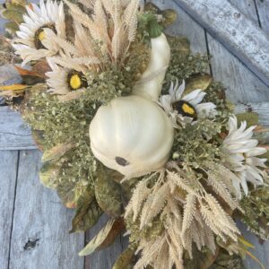 White and Green Fall Gourd Centerpiece