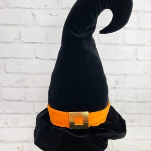 14x12 Black and Orange Plush Witch Hat l56882BK
