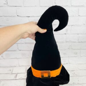 14x12 Black and Orange Plush Witch Hat l56882BK