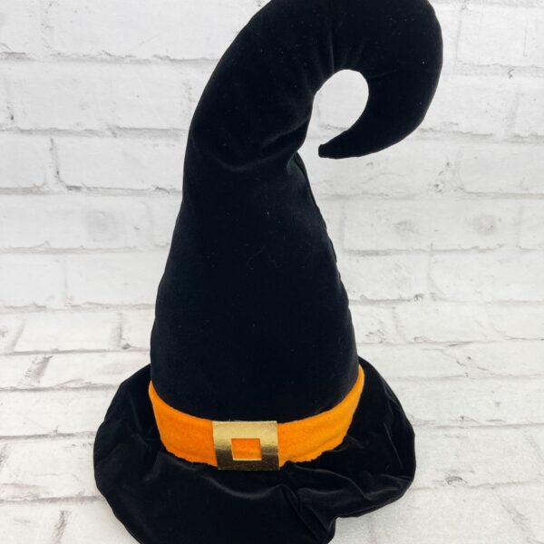 14x12 Black and Orange Plush Witch Hat l56882BK