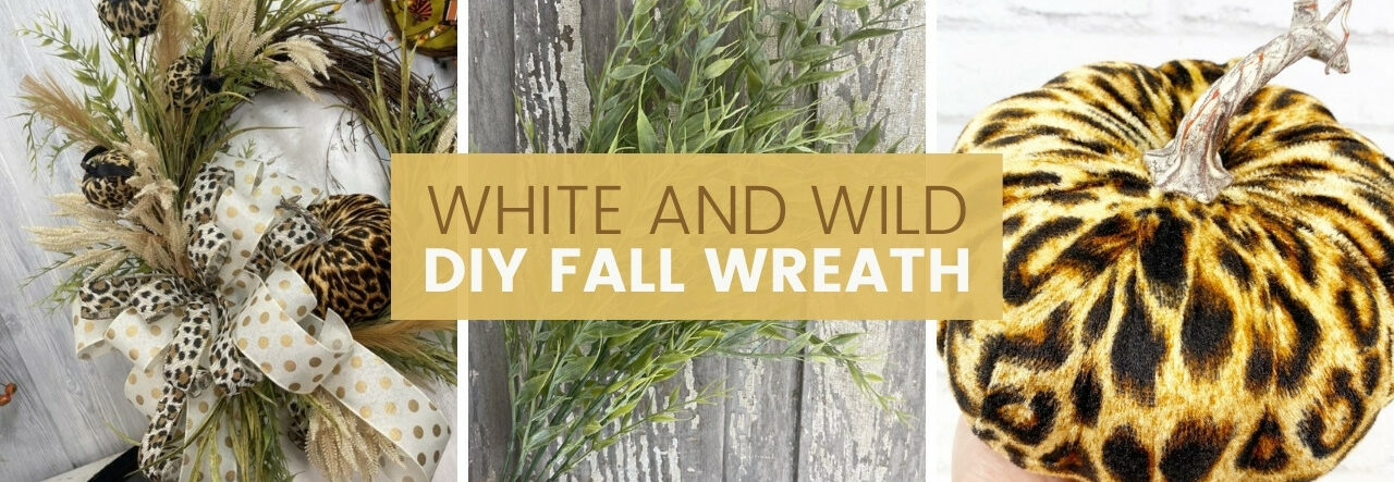 fall themed wreath with cheetah print elements