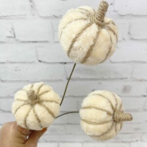 Cream Faux Fur Pumpkin Spray kkl56936CM