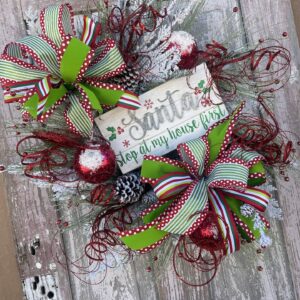 Flocked Christmas with Sign Wreath