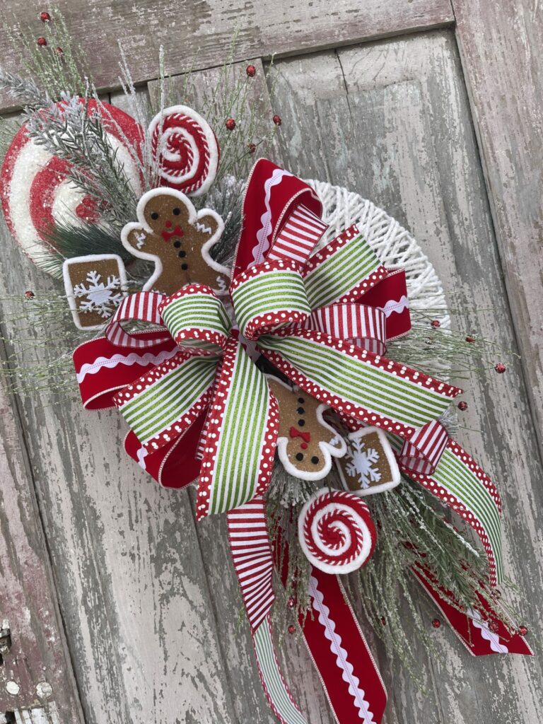 White Twine and Christmas Candy Wreath