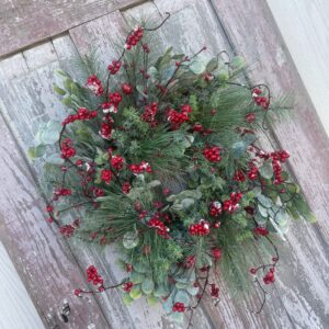 Iced Berries and Greenery Winter Wreath