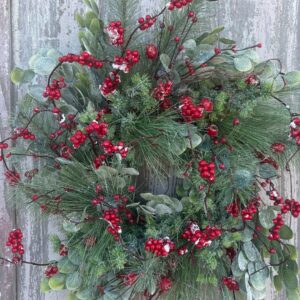 Iced Berries and Greenery Winter Wreath