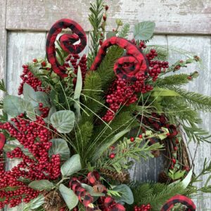 Red Buffalo and Berries Wreath
