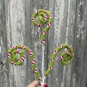 Red White Green Felt Stripe Spiral Curly Spray 84748RDWTGN