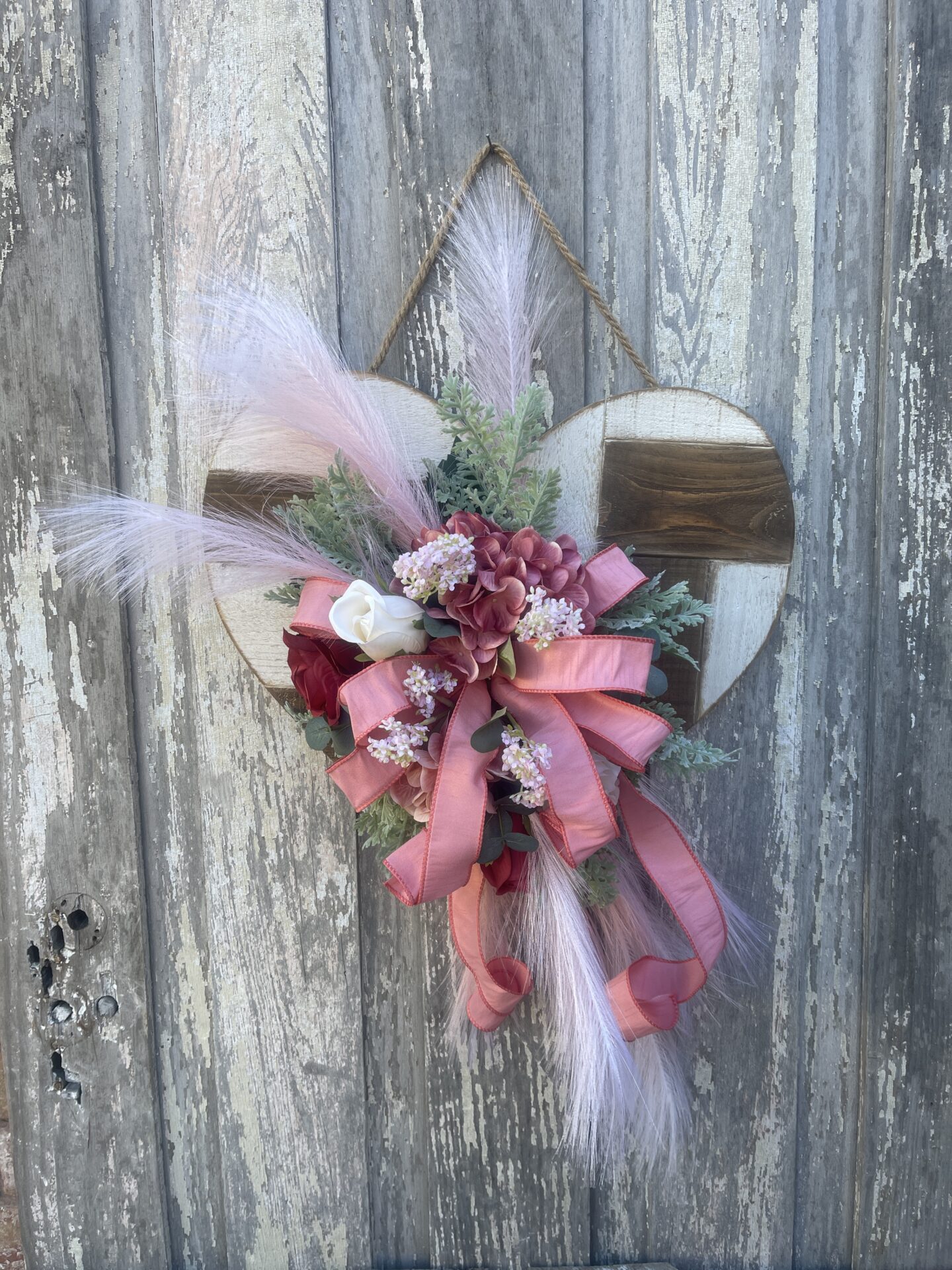 Boho Valentine Heart Door Hanger - Kelea's Florals