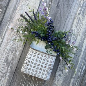 Floral Metal Mail Basket