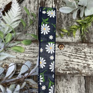 1.5" Navy Lined with White Daisy Ribbon 41326-09-05
