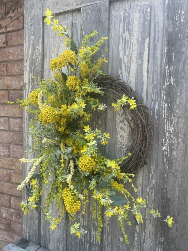 Yellow Floral And Berry Wreath