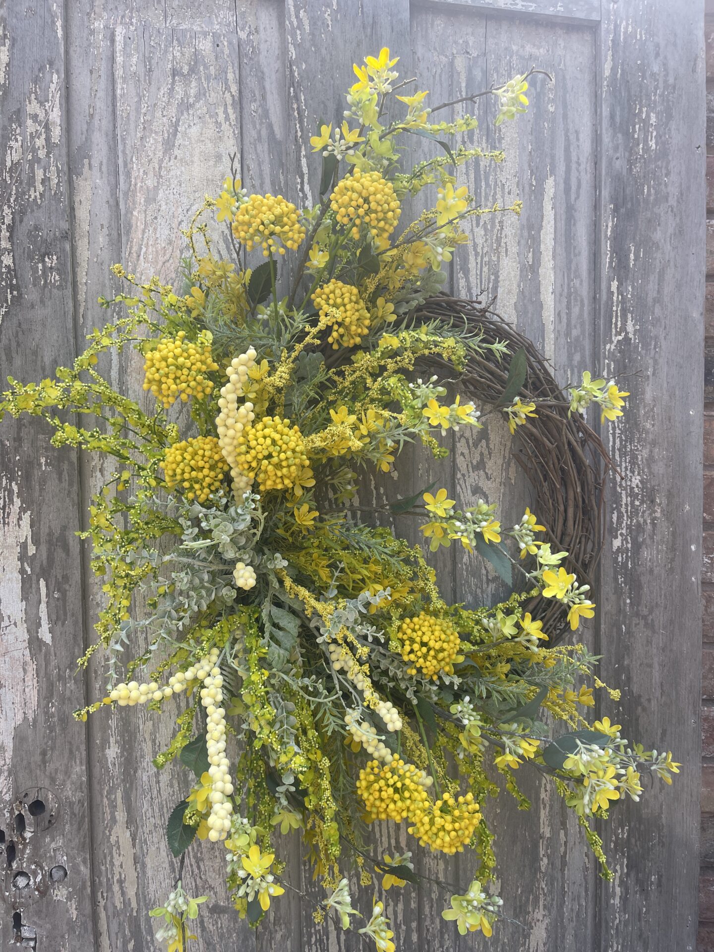 KDS Live Yellow Floral And Berry Wreath Supply List Kelea's Florals