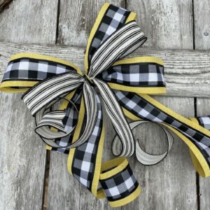Black White and Yellow Bow
