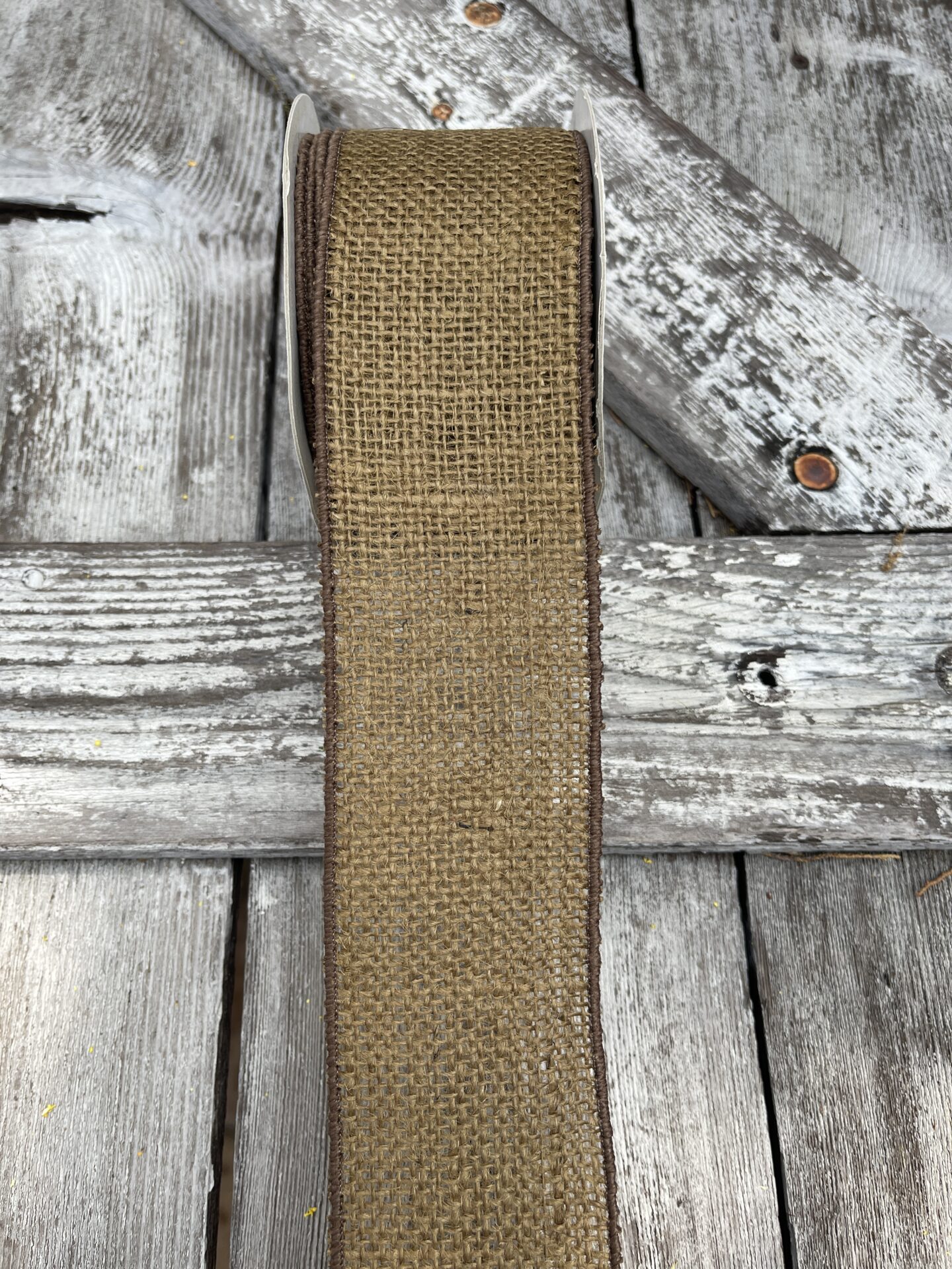 2.5" Taupe Burlap Wired Ribbon on a 10 Yard Roll Kelea's Florals