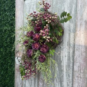 Purple Burgundy Floral Wreath