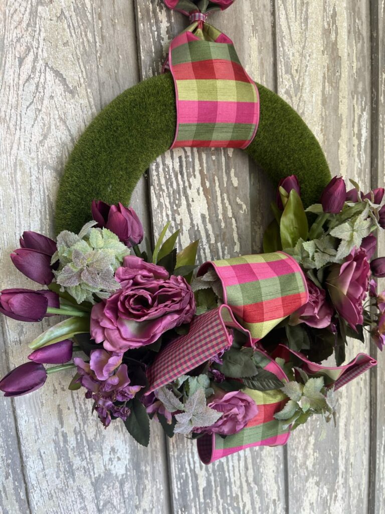 Purple Floral Wreath on Foam Wreath Base