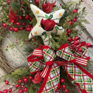 Christmas Cardinal Star Wreath