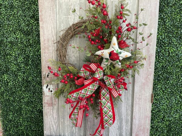 Christmas Cardinal Star Wreath